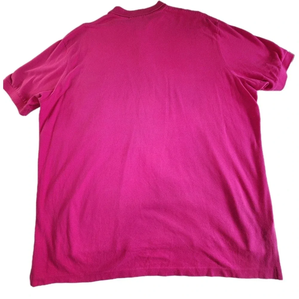 RALPH LAUREN Classic Polo Shirt Mens 2XL‎ Pink Cotton Short Sleeve Yellow Pony